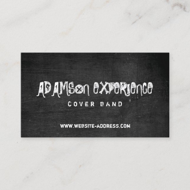 Grungy Black Chalkboard Carte de visite pour Band/ (Devant)
