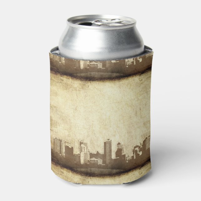 Grungy city background can cooler (Can Front)