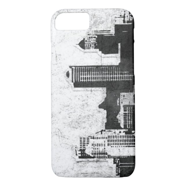 Grungy city background in black and white Case-Mate iPhone case (Back)