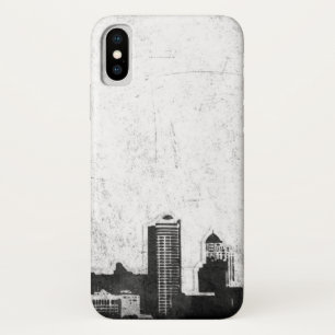 Grungy city background in black and white Case-Mate iPhone case