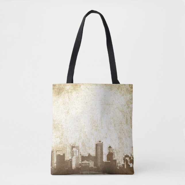 Grungy city background tote bag (Front)