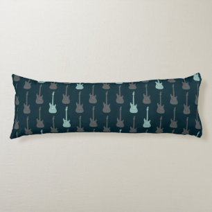 Grungy Classic Electric Guitar Polkadot blue grey Body Pillow