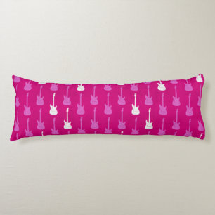 Grungy Classic Electric Guitar Polkadot pink white Body Pillow