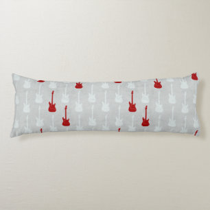 Grungy Classic Electric Guitar Polkadot white red Body Pillow