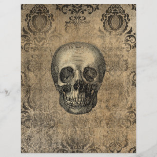 Grungy Damask & Sketch Halloween papier de album