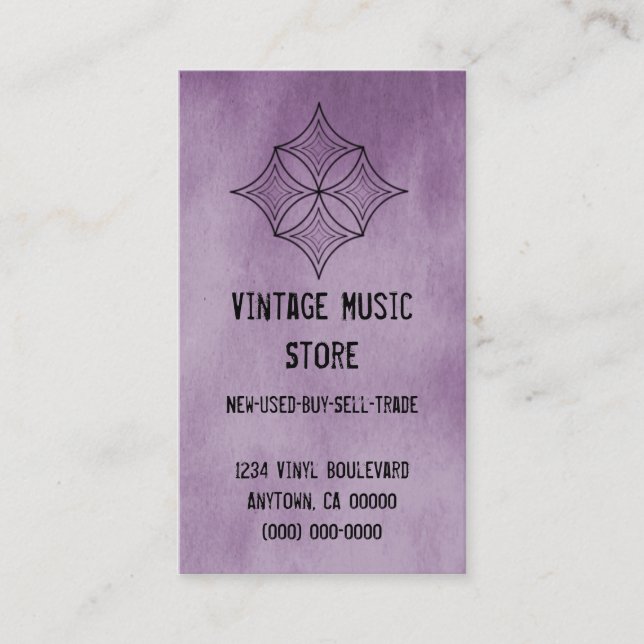Grungy Diamond Carte de visite, Lilac (Devant)