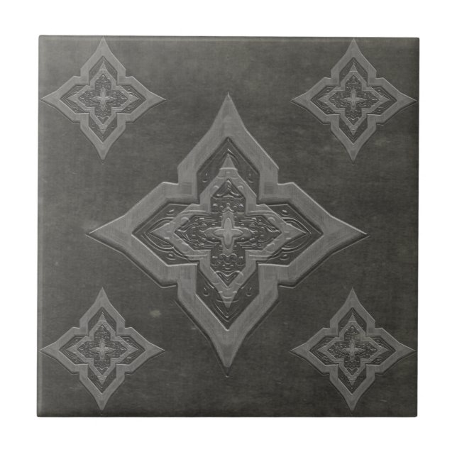 Grungy Distressed Effect Ceramic Tile Trivets 2 (Front)