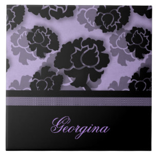 Grungy Floral Decadence Tile, Lilac Tile
