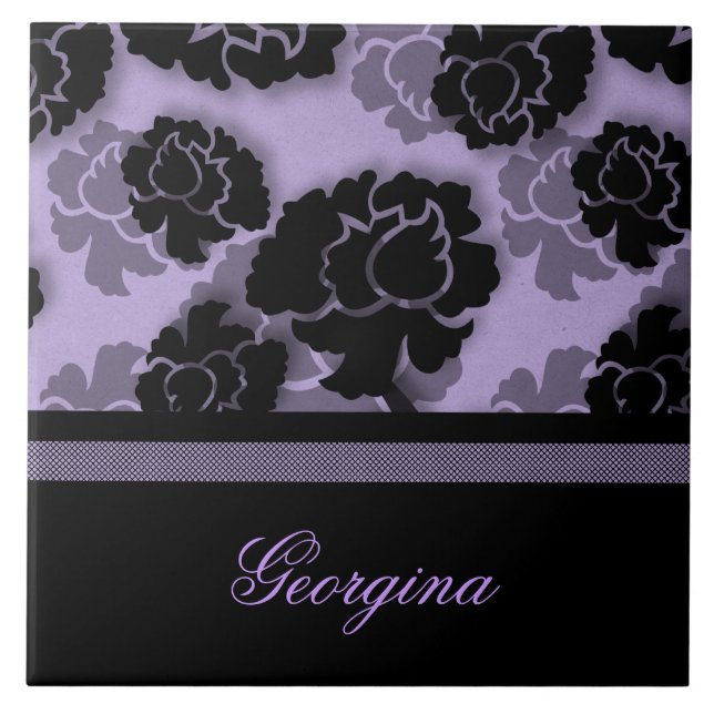 Grungy Floral Decadence Tile, Lilac Tile (Front)