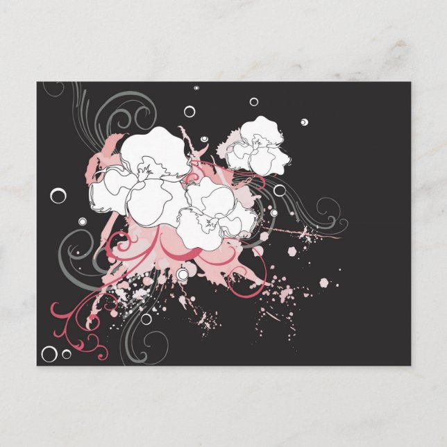Grungy flowers Postcard (Front)
