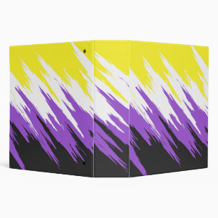 Grungy Funky ZigZag Abstract Nonbinary Pride Flag Binder