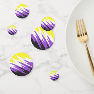 Grungy Funky ZigZag Abstract Nonbinary Pride Flag Confetti