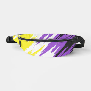 Grungy Funky ZigZag Abstract Nonbinary Pride Flag Fanny Pack
