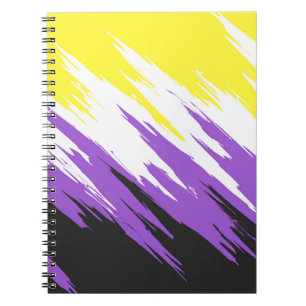 Grungy Funky ZigZag Abstract Nonbinary Pride Flag Notebook