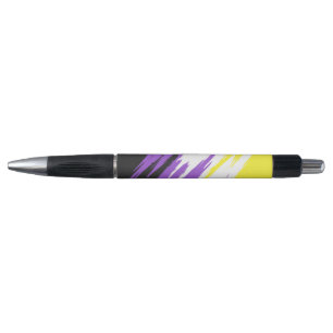 Grungy Funky ZigZag Abstract Nonbinary Pride Flag Pen