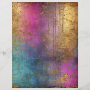 Grungy Glam rose Turquoise or papier à papier à mo