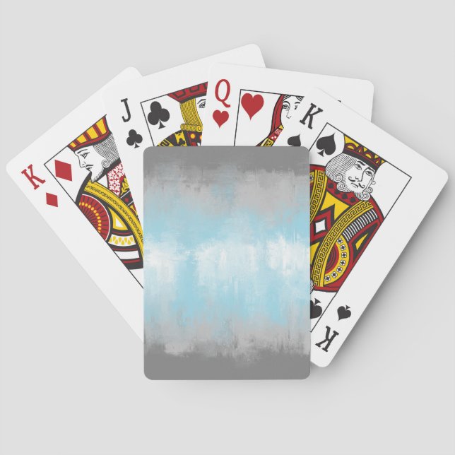 Grungy Glitchy Funky Abstract Demiboy Pride Flag Playing Cards (Back)