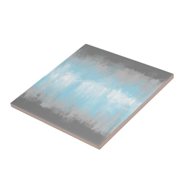 Grungy Glitchy Funky Abstract Demiboy Pride Flag Tile (Side)