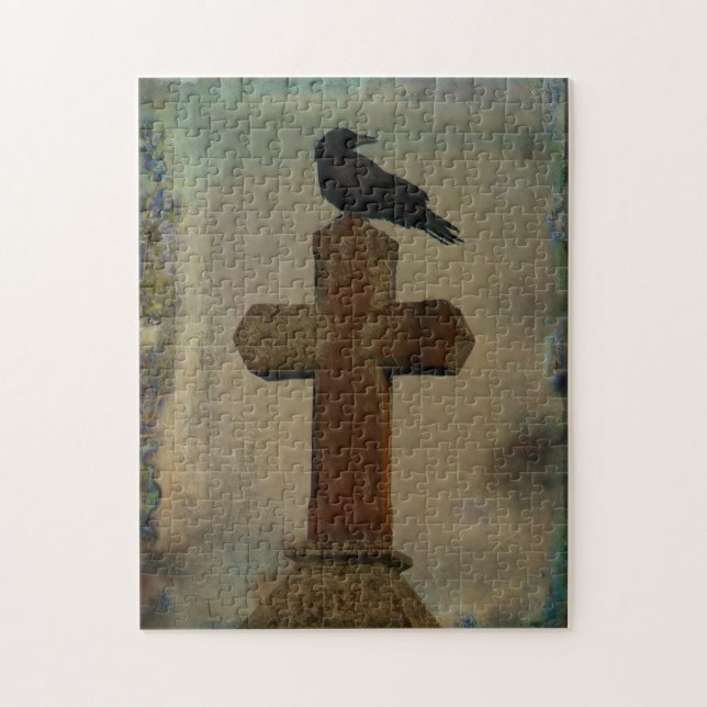 Grungy Gothic Night Crow Jigsaw Puzzle (Vertical)