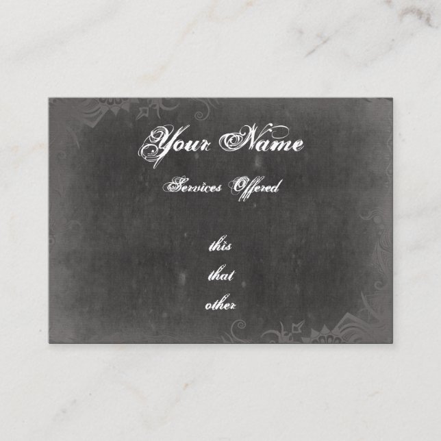 Grungy, Gothic Style Business cards (Front)