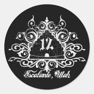 Grungy Graphic Hwy 12 Classic Round Sticker