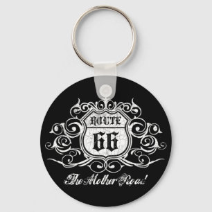 Grungy Graphic Rte. 66 Keychain