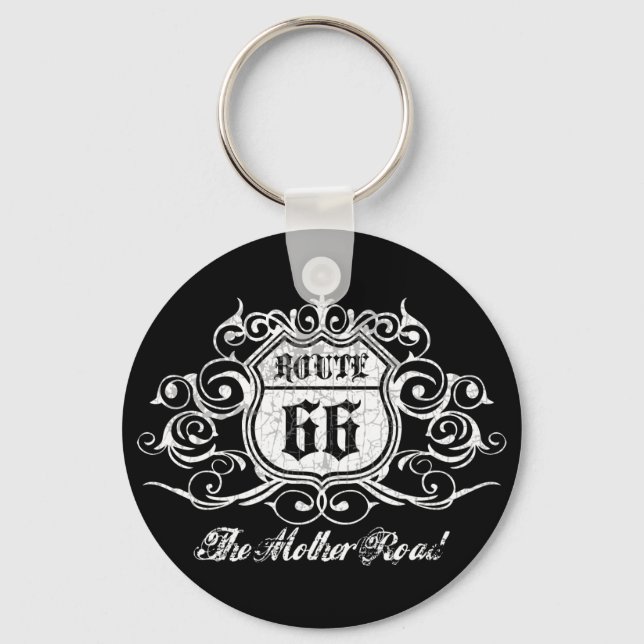 Grungy Graphic Rte. 66 Keychain (Front)