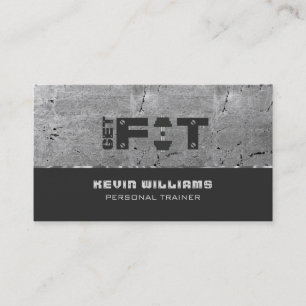 Grungy Grey Texture Fitness Trainer Business Card