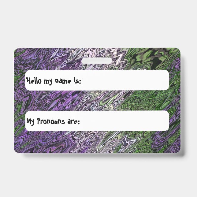 Grungy Groovy Funky Trippy Genderqueer Pride Badge (Front)