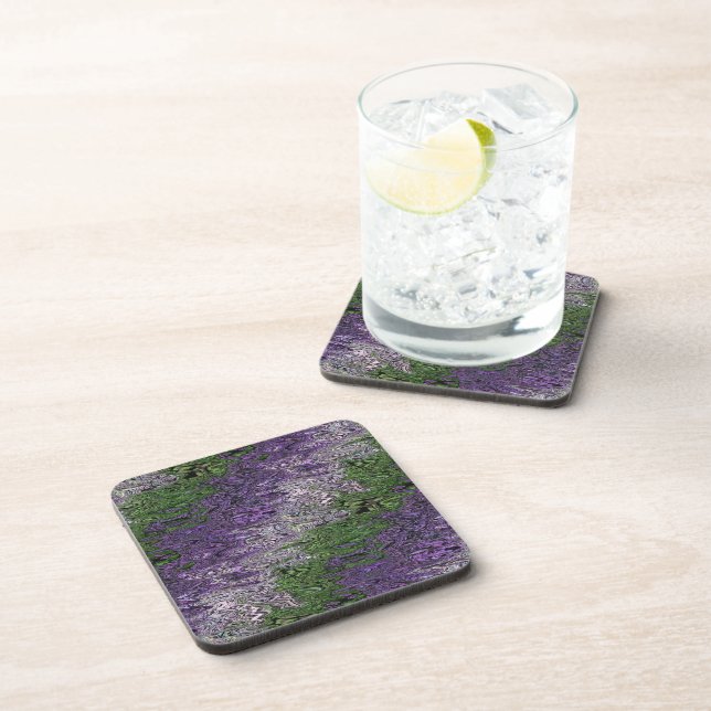 Grungy Groovy Funky Trippy Genderqueer Pride Coaster (Right Side)