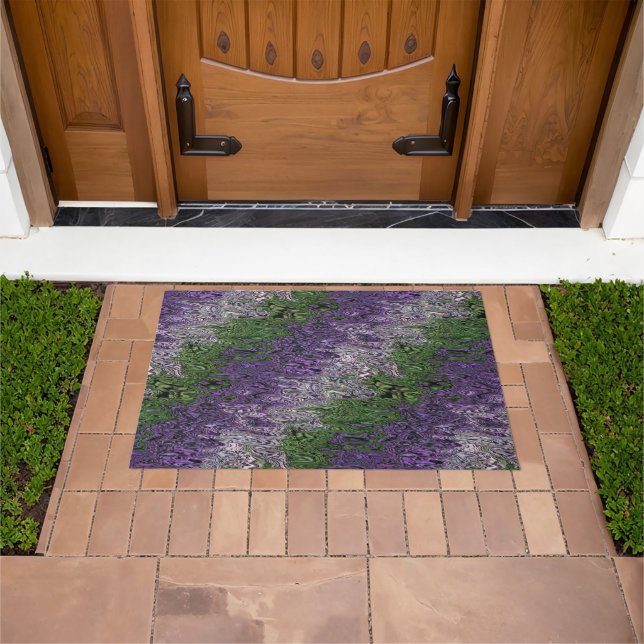 Grungy Groovy Funky Trippy Genderqueer Pride Doormat (Outdoor)