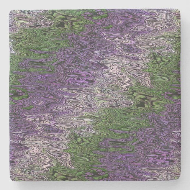 Grungy Groovy Funky Trippy Genderqueer Pride Stone Coaster (Front)