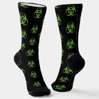 Grungy Gross Green Biohazard Socks