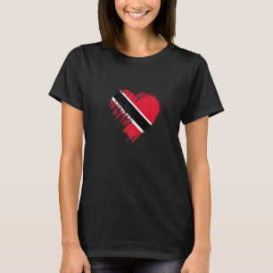 Grungy I Love Trinidad & Tobago Heart Flag Premium T-Shirt