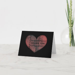 Grungy industrial punk heart thank you Valentine Holiday Card