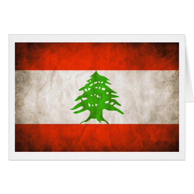 Grungy Lebanon Flag (Front Horizontal)