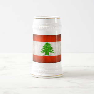 Grungy Lebanon Flag Beer Stein