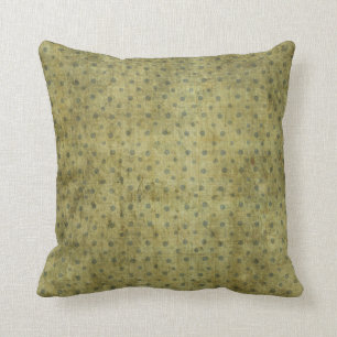 Grungy Moss Green Polka Dot Pattern Throw Pillow