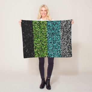 Grungy Noisy Abstract Quoiromantic Pride Flag Fleece Blanket