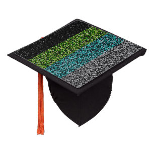 Grungy Noisy Abstract Quoiromantic Pride Flag Graduation Cap Topper