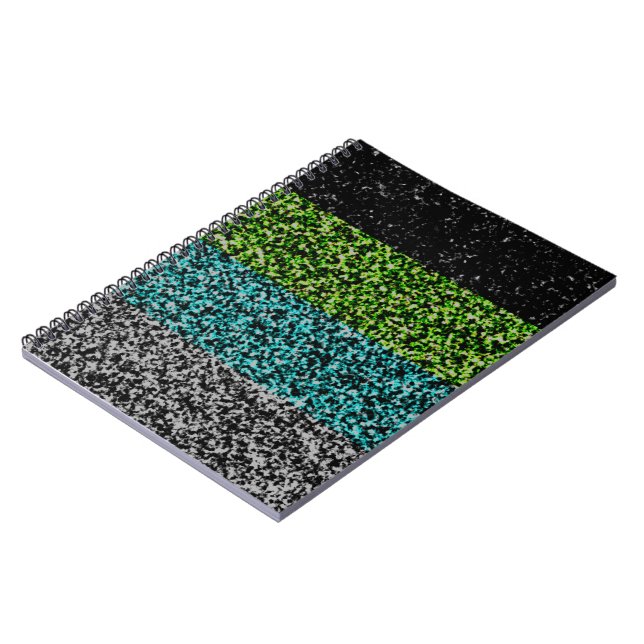 Grungy Noisy Abstract Quoiromantic Pride Flag Notebook (Left Side)