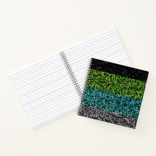 Grungy Noisy Abstract Quoiromantic Pride Flag Notebook