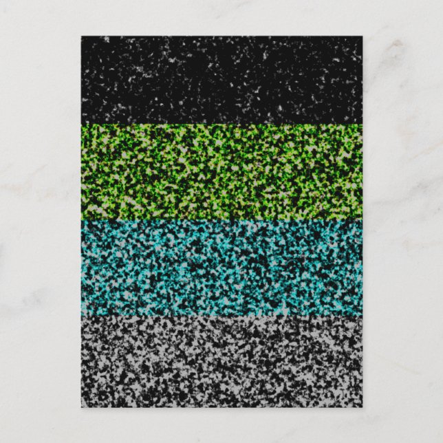 Grungy Noisy Abstract Quoiromantic Pride Flag Postcard (Front)