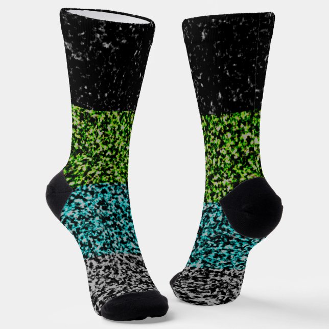 Grungy Noisy Abstract Quoiromantic Pride Flag Socks (Angled)