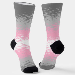Grungy Noisy Grainy Abstract Demigirl Pride Flag Socks