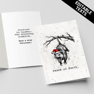 Grungy Opossum Silent Scream Peace on Earth Card