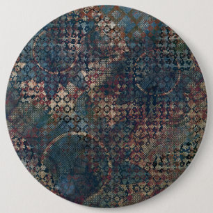 Grungy Patterns with Messy Patchwork of Textures 6 Inch Round Button