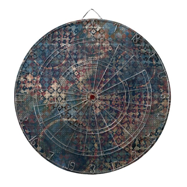 Grungy Patterns with Messy Patchwork of Textures Dartboard (Front)