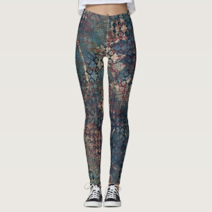 Grungy Patterns with Messy Patchwork of Textures Leggings