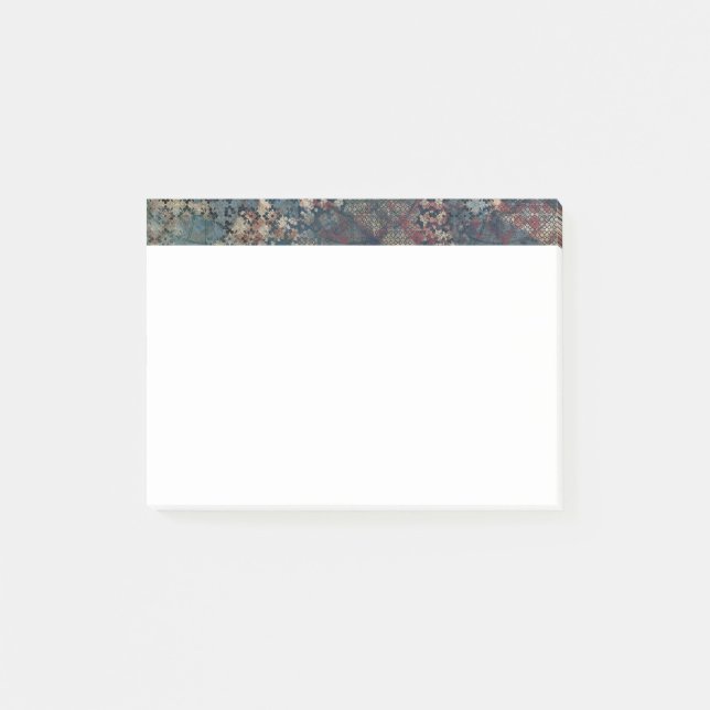 Grungy Patterns with Messy Patchwork of Textures Post-it Notes (Front)